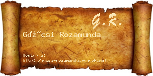 Gácsi Rozamunda névjegykártya
